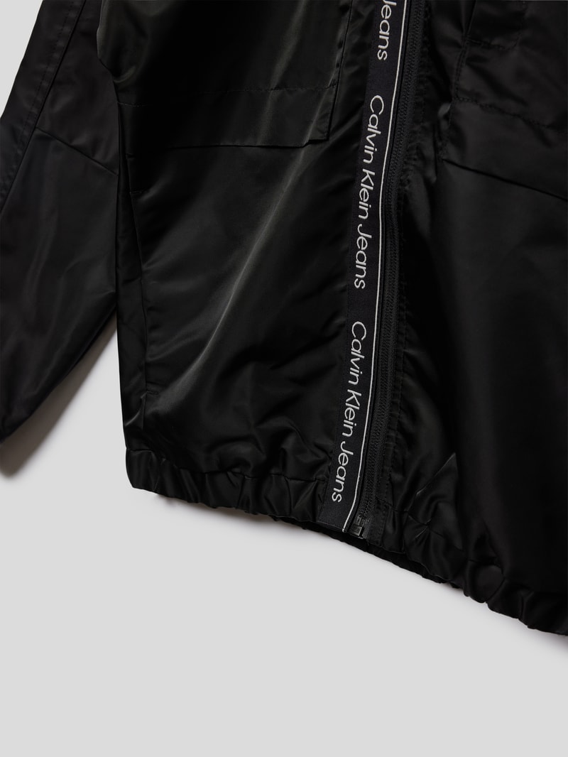 Jacke mit Label-Applikation Modell 'LOGO TAPE' in schwarz