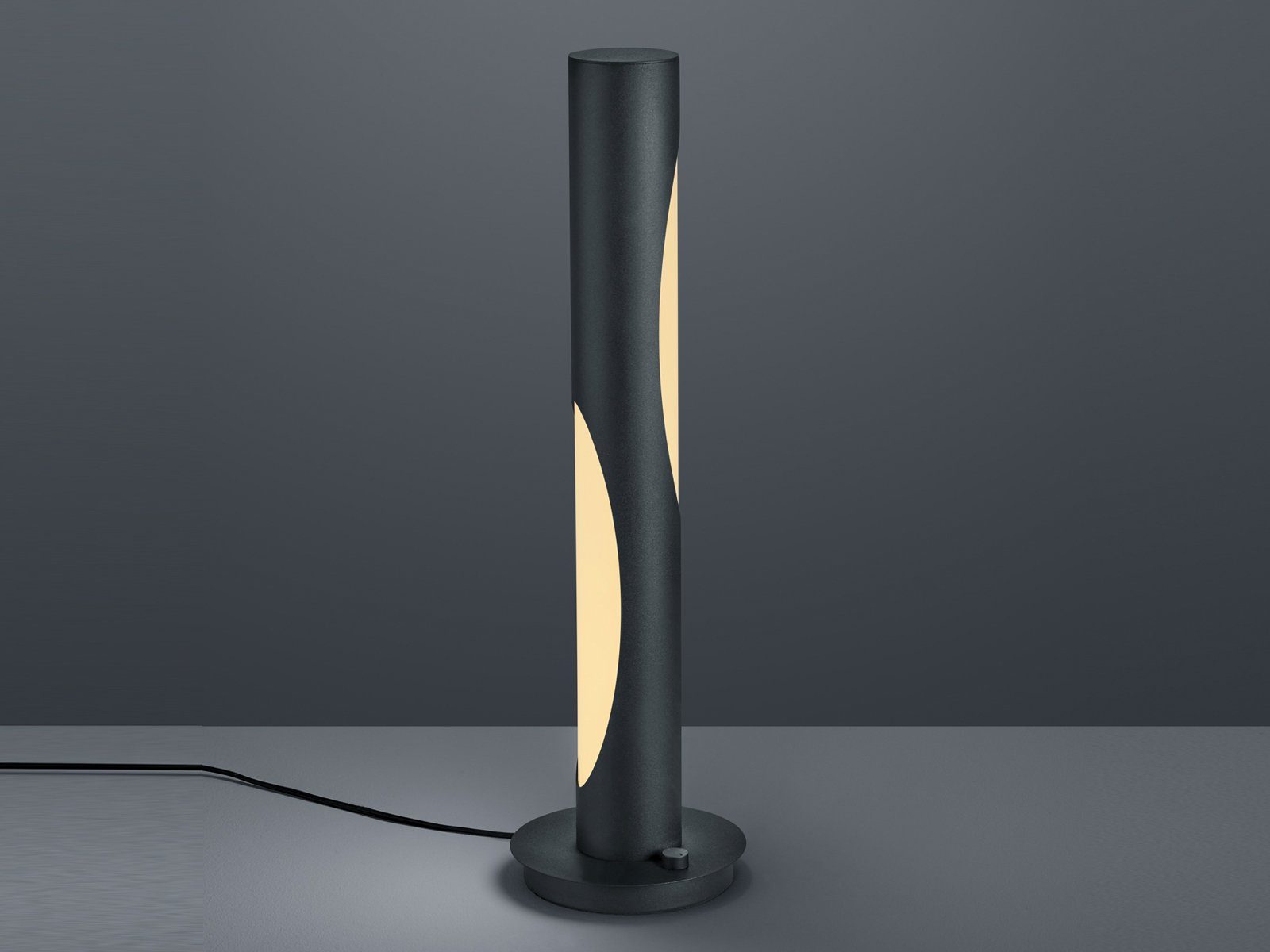 TRIO LED Nachttischlampe, Dimmfunktion, LED fest integriert, Warmweiß bis Neutralweiß, große dimmbar-e Designer Lampe-n für die Fensterbank, 62,5cm, Schwarz