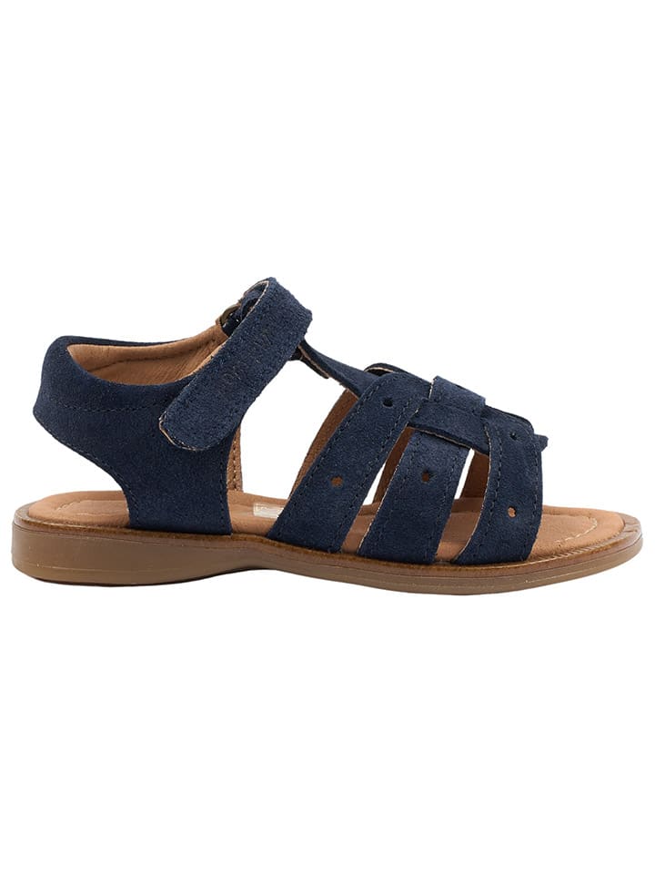 POM POM Leder-Sandalen in Dunkelblau günstig kaufen