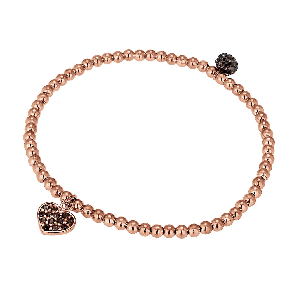 Elli Elli Bracelet Femme Pendentif Coeur Engagement avec Cristaux en Argent Sterling 9 Bracelet