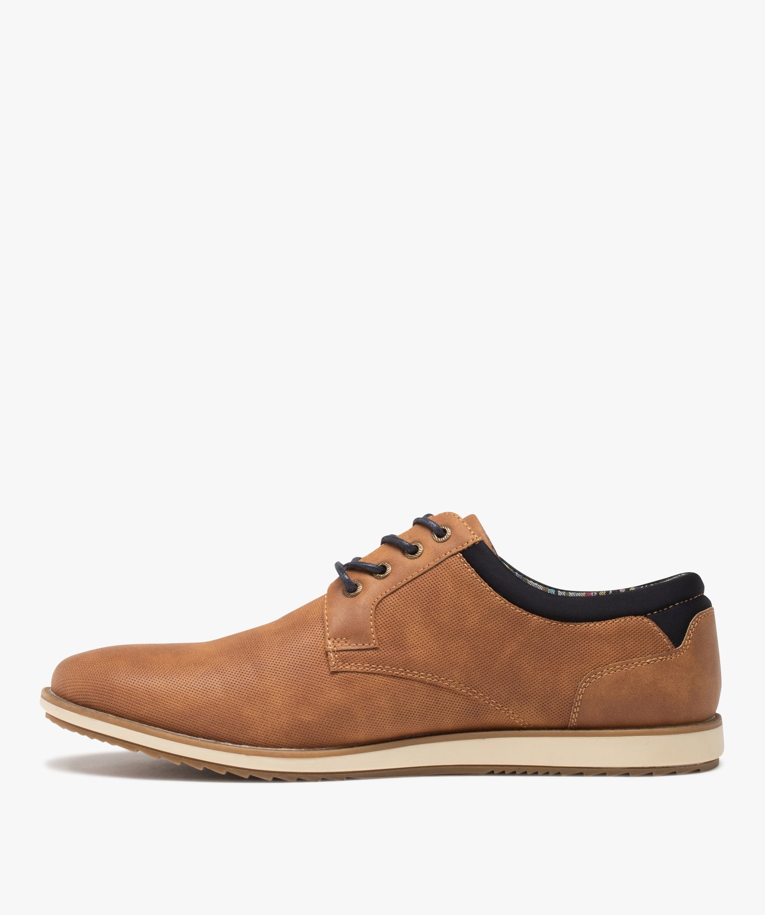 Derbies homme unis à semelle contrastante camel | GEMO