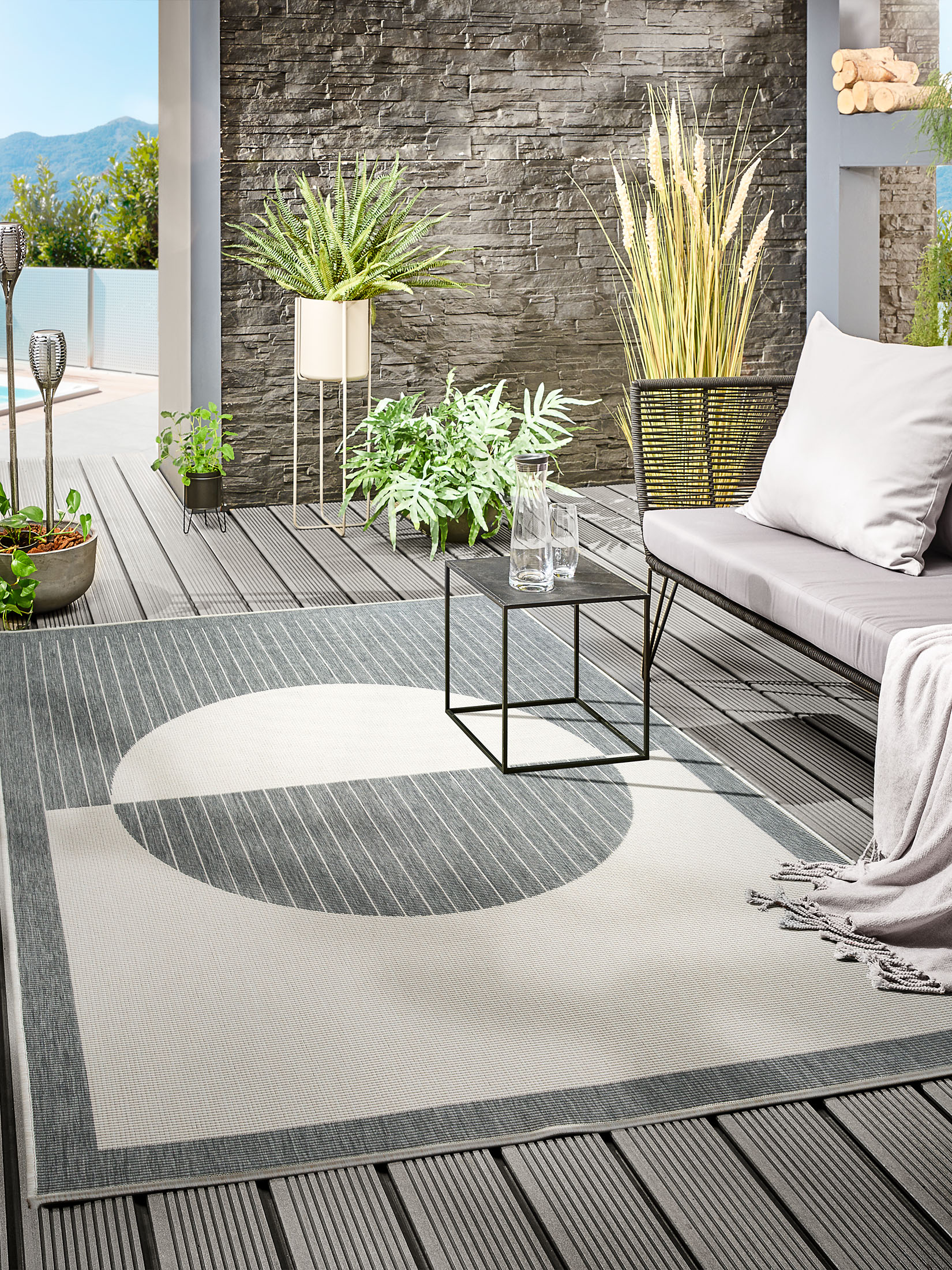 Vestero Outdoor-Teppich, Grau
