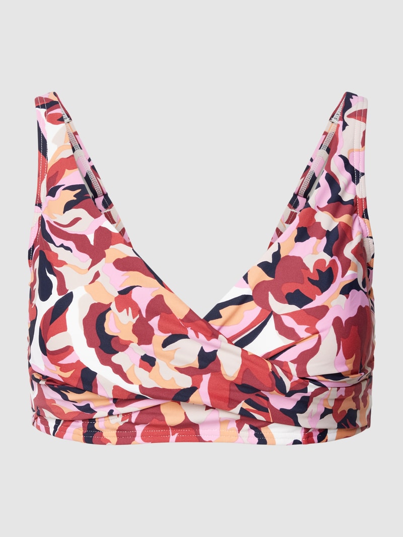 Bikini-Oberteil mit Allover-Muster Modell 'CARILO' in bordeaux rot