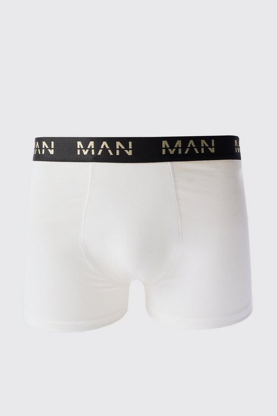 3er-Pack goldene Man Dash Boxershorts in Weiß
