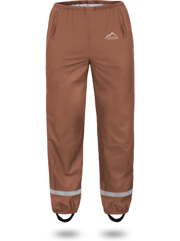 Normani Outdoor Sports Kinder Regenhose York in Braun günstig kaufen