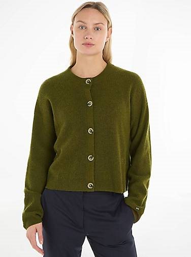 TOMMY HILFIGER Damen Cardigan mit Kaschmirwolle