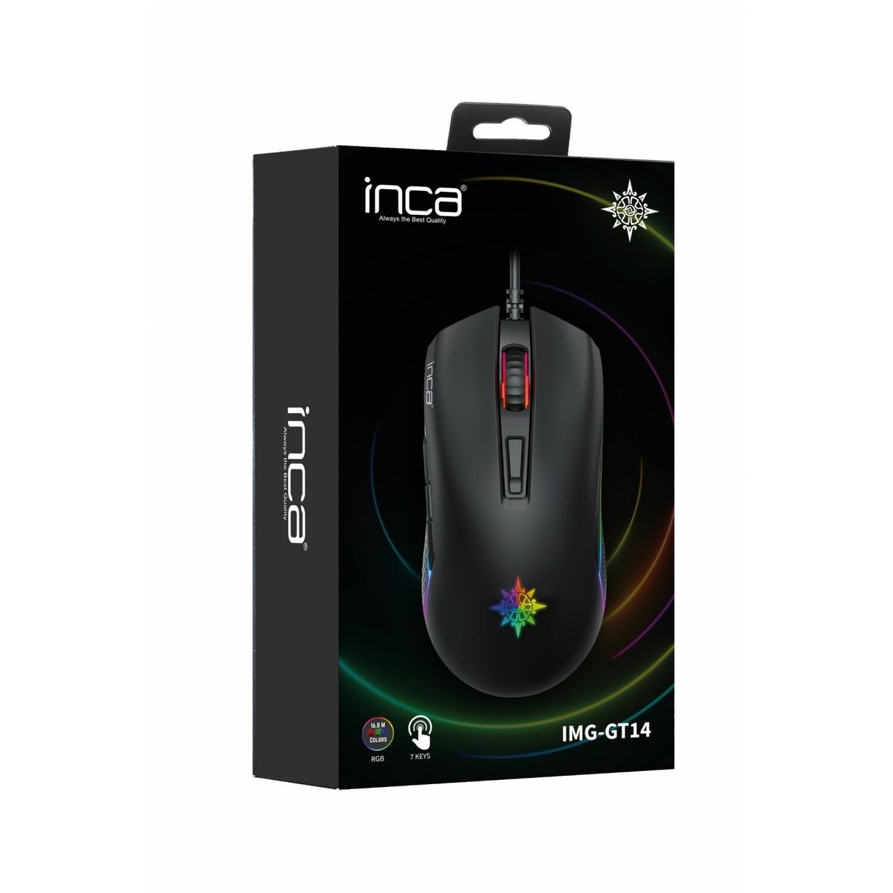 Inca IMG-GT14 Optisch Gaming Maus Mouse 3600 DPI RGB-Logo