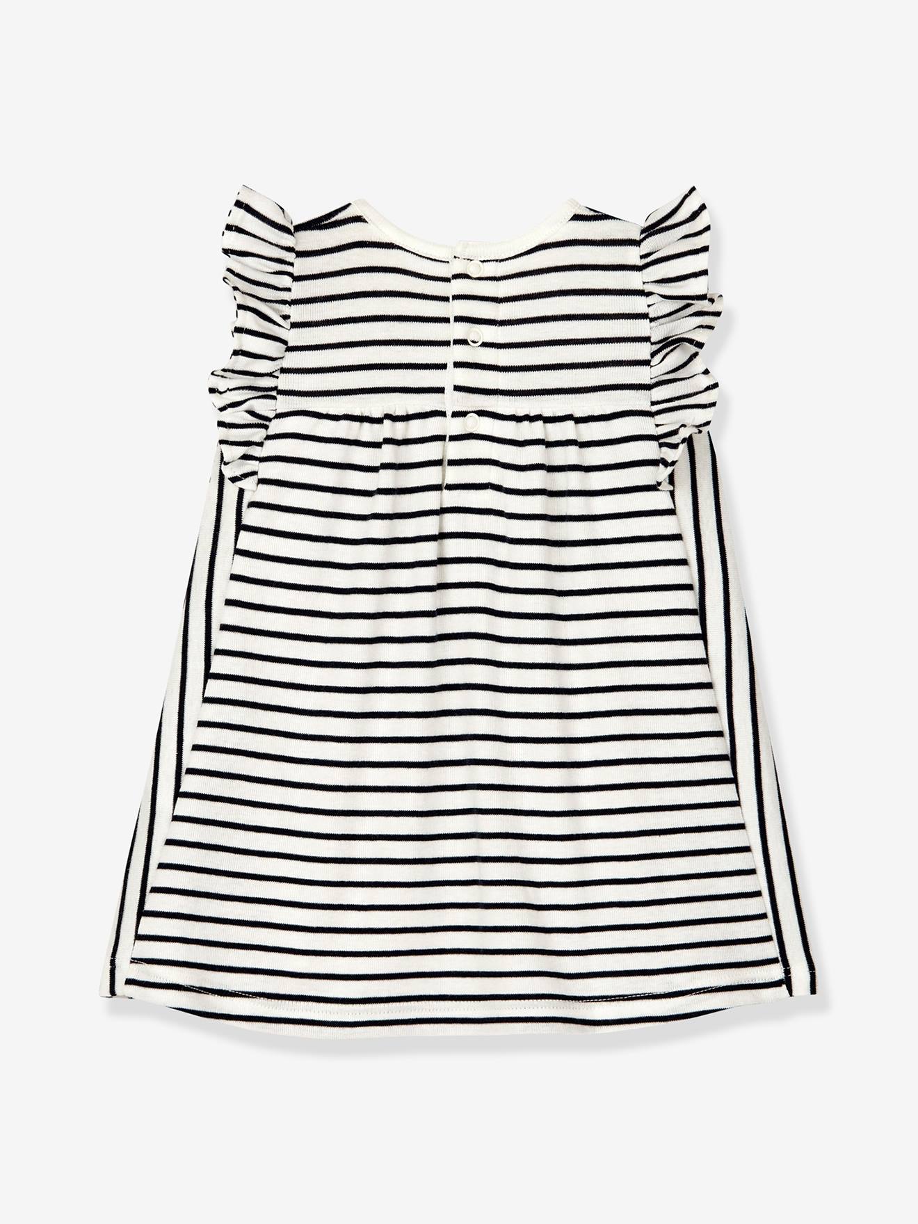 Robe body rayée marinière en coton bio bébé