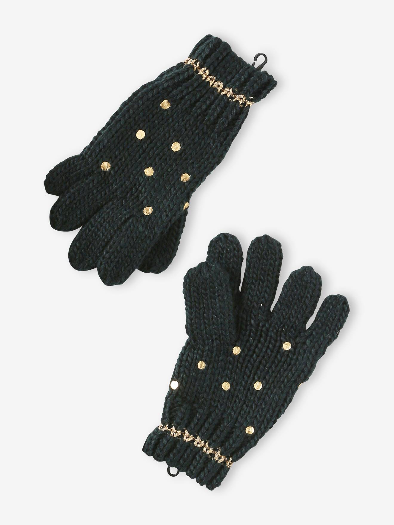 Vertbaudet Mädchen Weihnachts-Geschenkset: Mütze, Rundschal & Fingerhandschuhe - grün