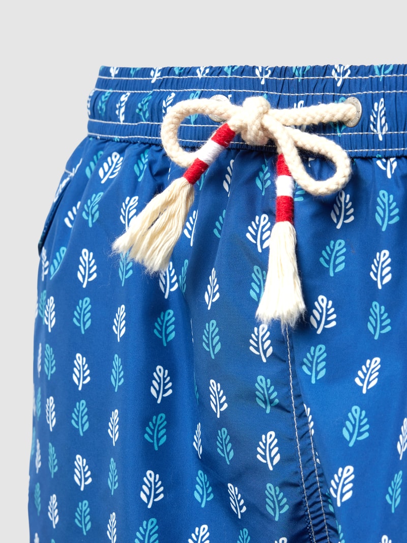 Badehose mit Allover-Muster Modell 'LIGHTING' in marineblau