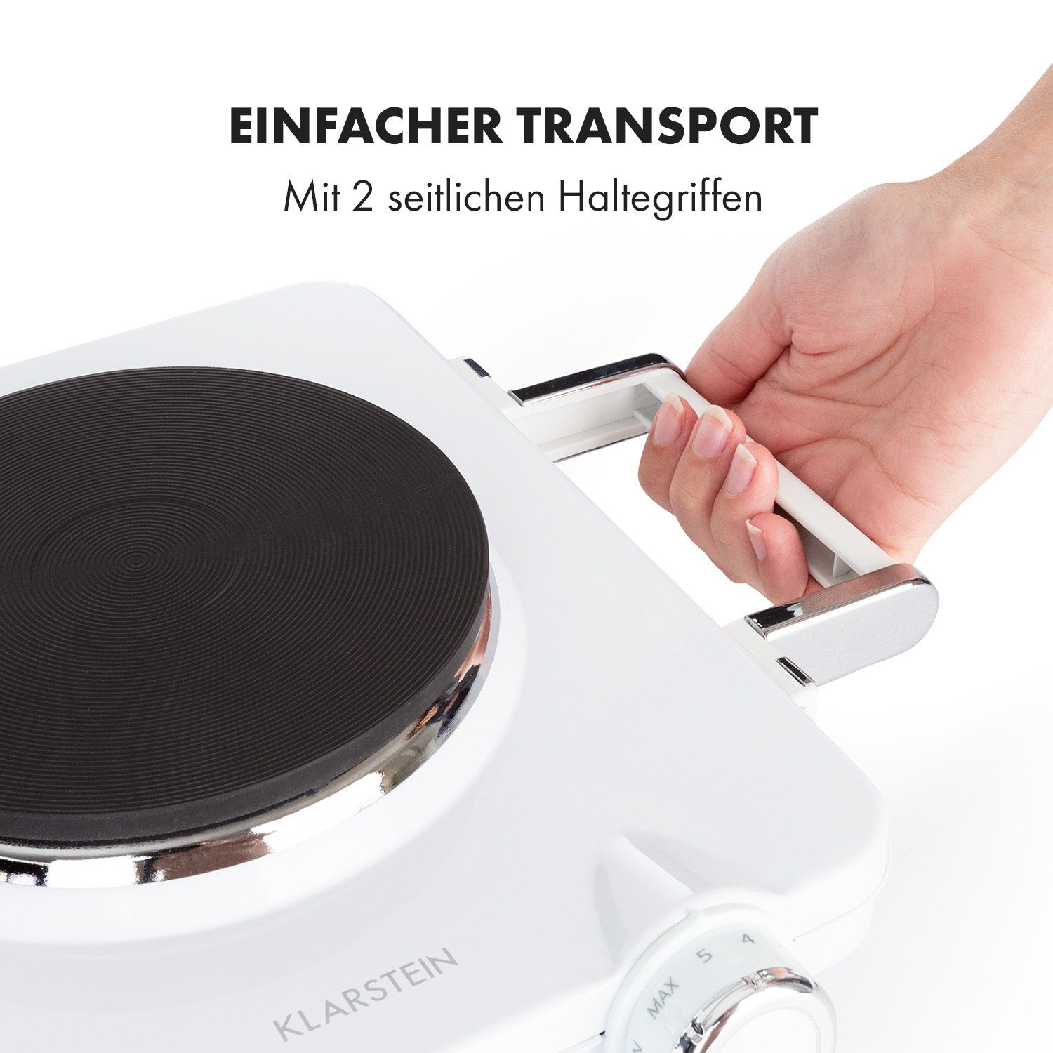Klarstein Doppelkochplatte Cookorama Doppelkochplatte, Kochplatte 2 Platten Gusseisen Herdplatten Kochfeld