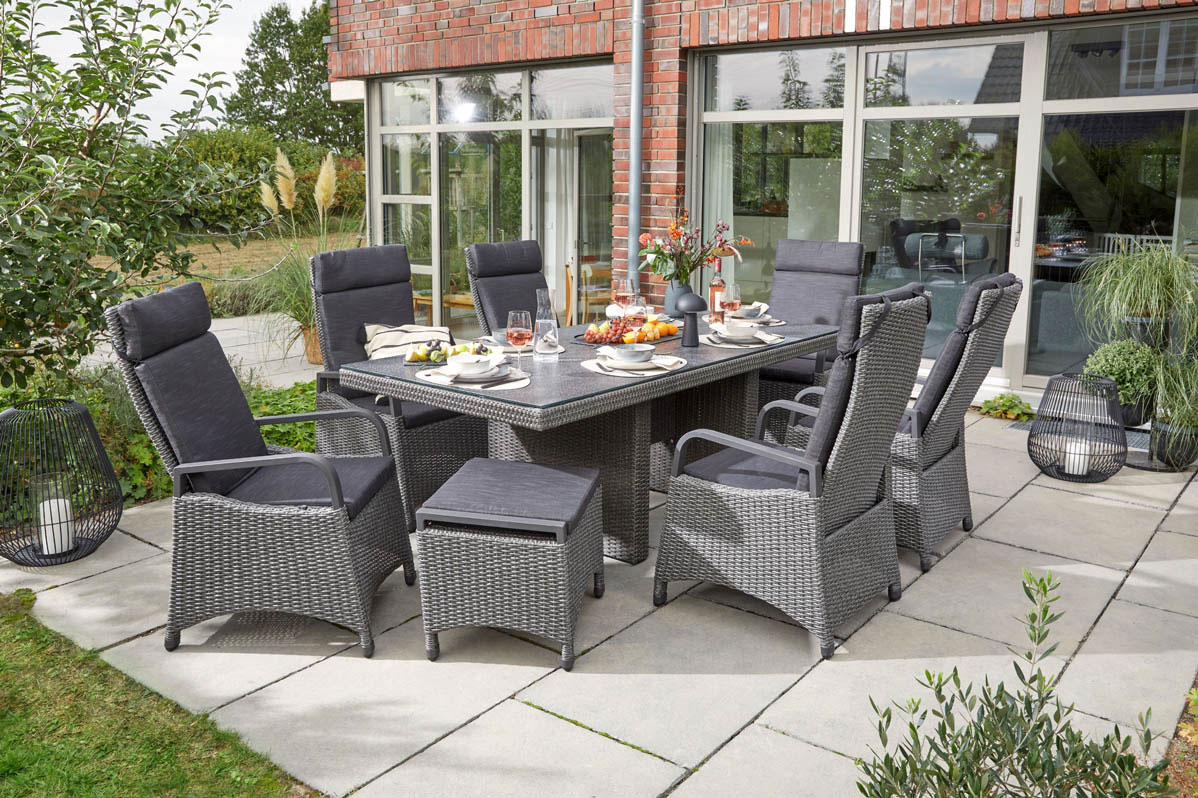 OUTDOORGartentisch Wangenform Rattan