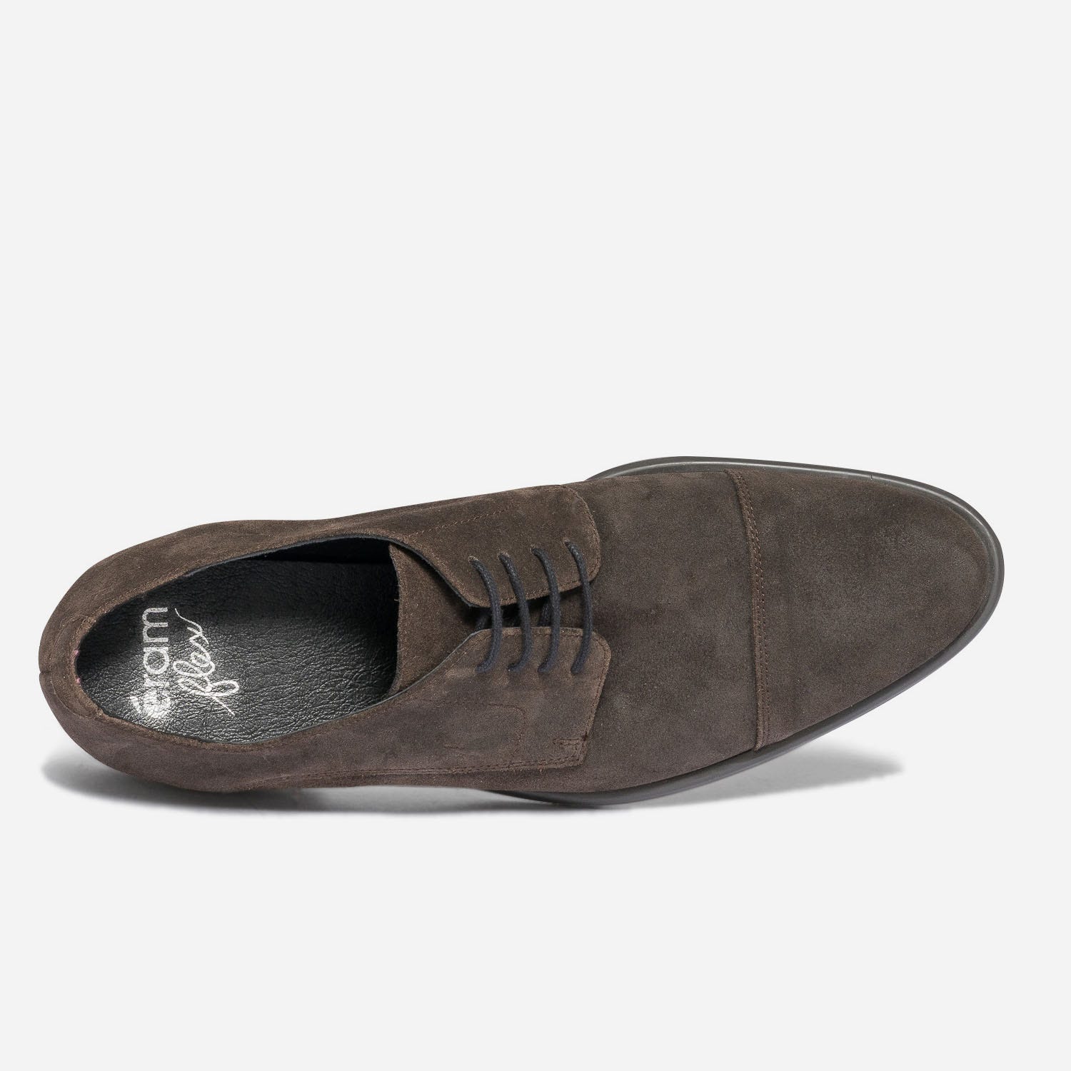 Derby ERAM FLEX marron en cuir velours