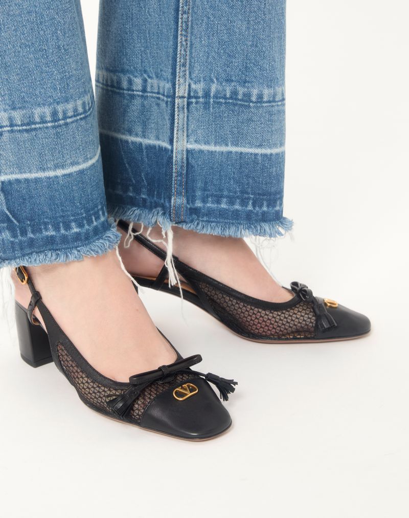 Valet Du Roi 60mm Mesh e Sapatos Slingback Infantis