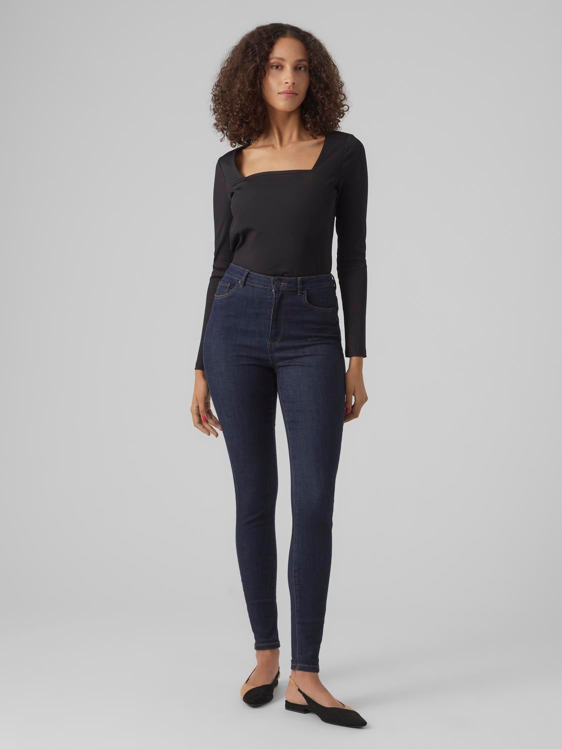 VMSOPHIA Hohe Taille Skinny Fit Jeans