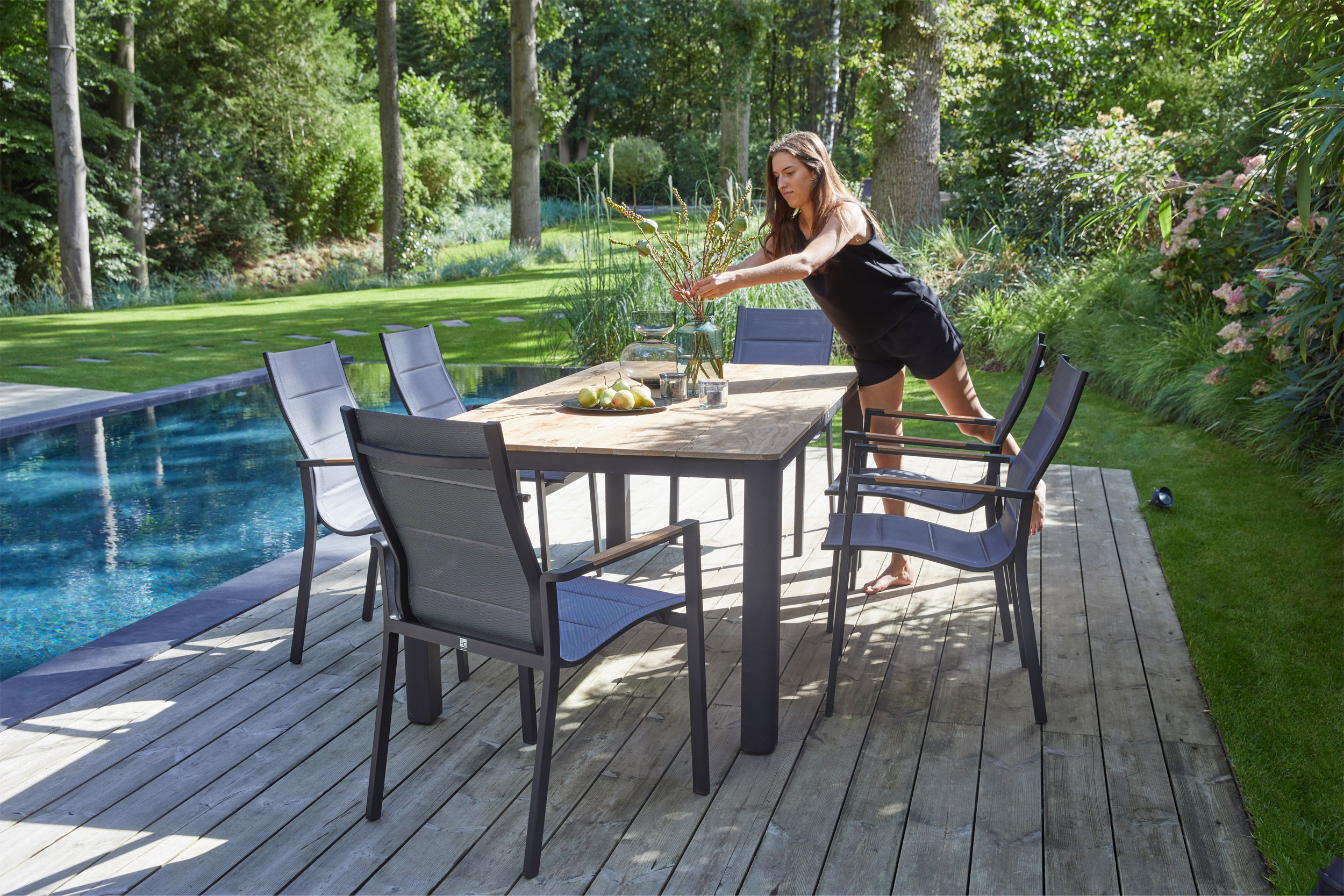 OUTDOORGartentisch Teak/Metall