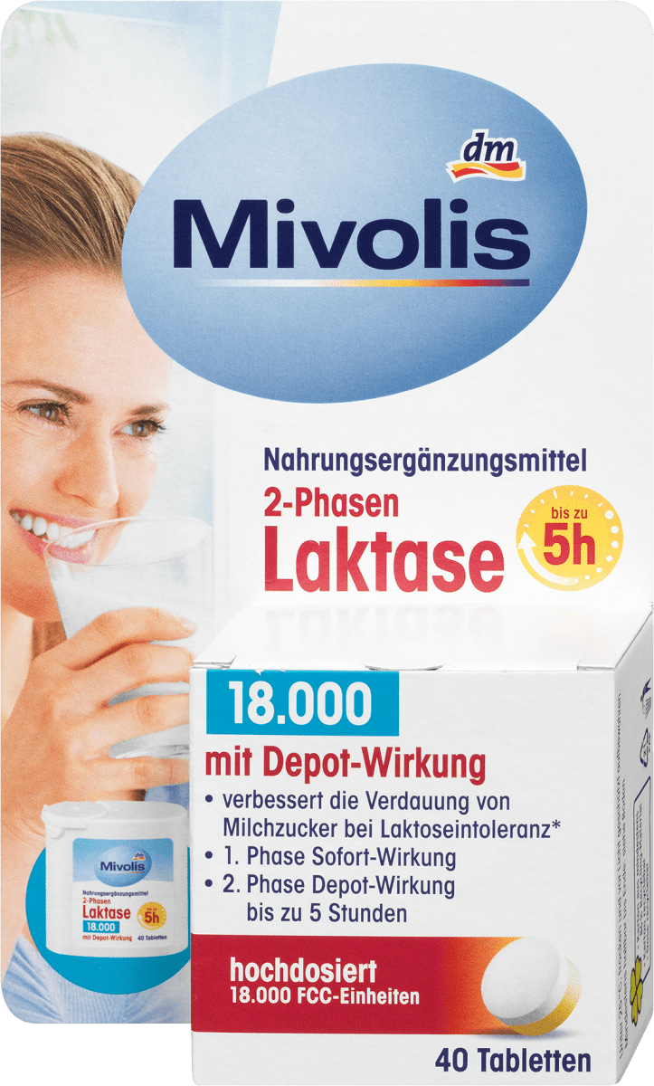 Laktase 18000 2-Phasen Tabletten 40 St, 40 St