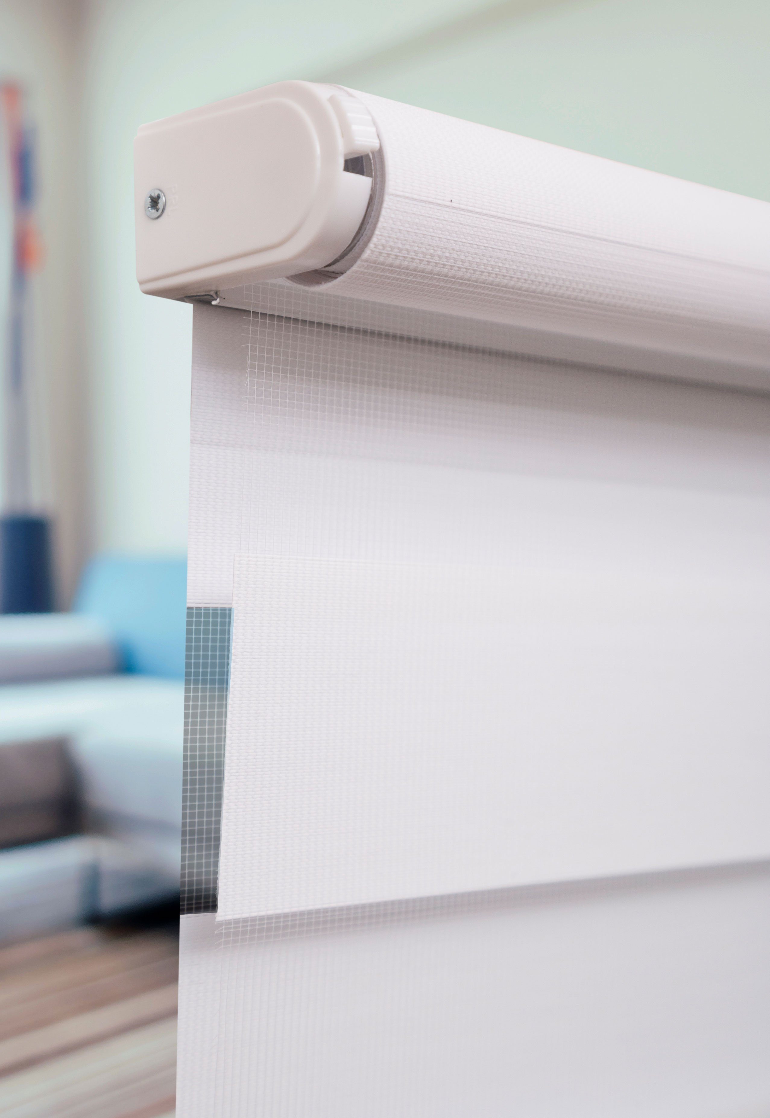 Doppelrollo Doppelrollo Klemmfix Rollo ohne Bohren Duo rollo, Plisseeonline, blickdicht, Klemmträger Montage am Fensterrahmen, Kelmmträger, Klemmfix ohne Bohren, Alle Teile aus Aluminium Kein Plastik