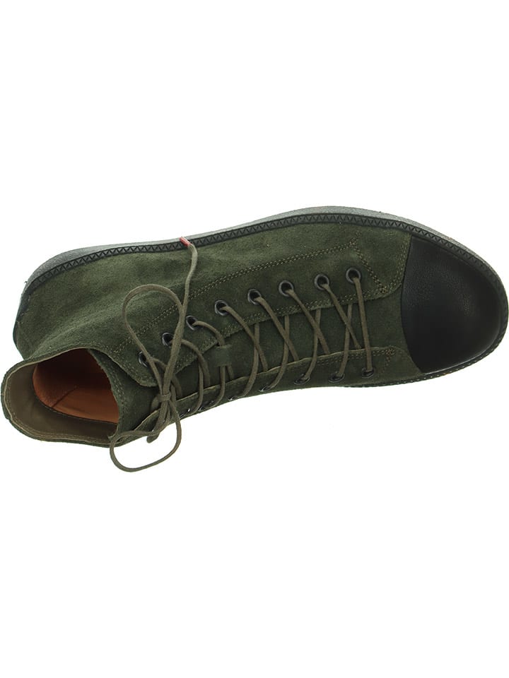 Think! Leder-Boots in Khaki günstig kaufen