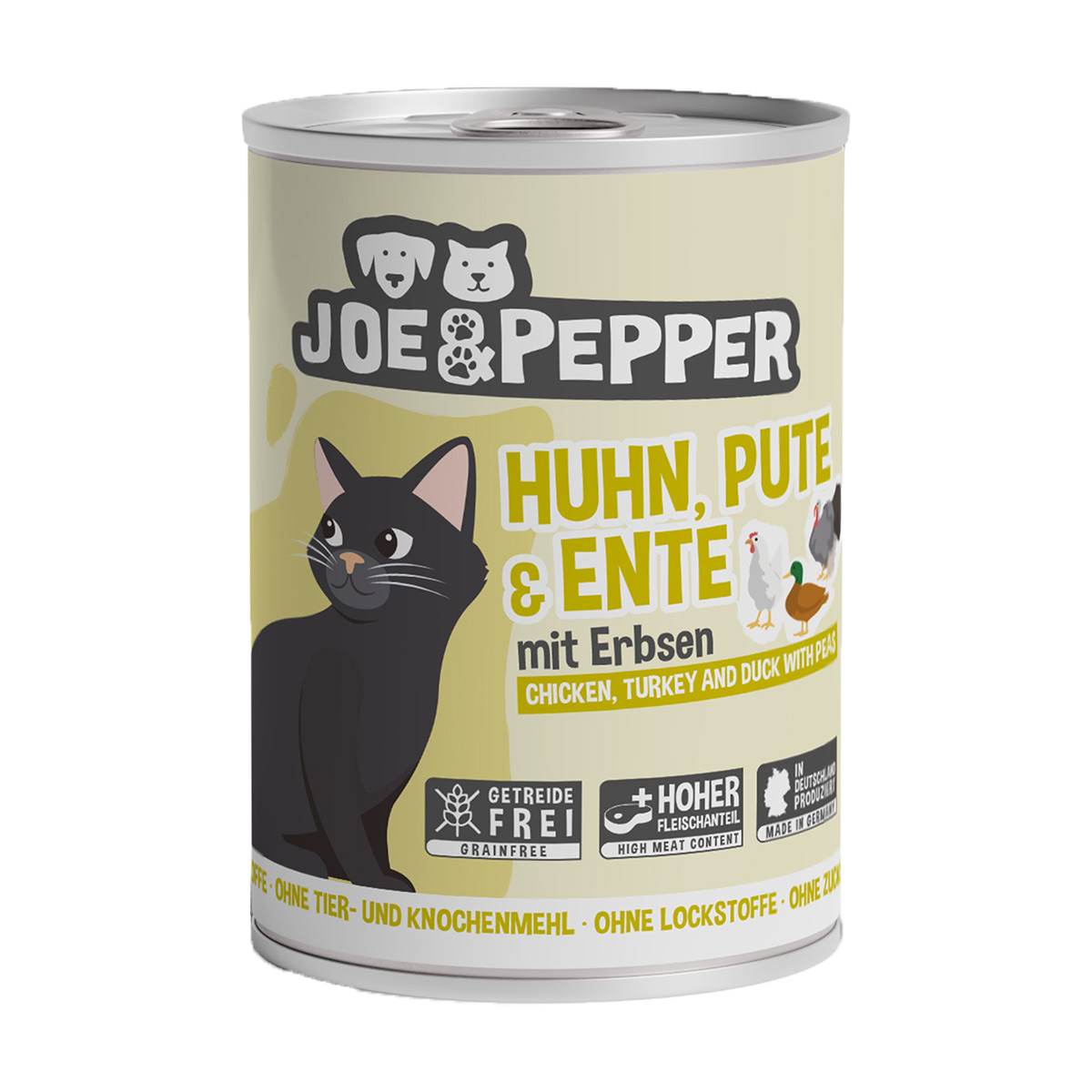 Joe & Pepper Cat Huhn, Pute & Ente mit Erbsen kaufen bei ZooRoyal