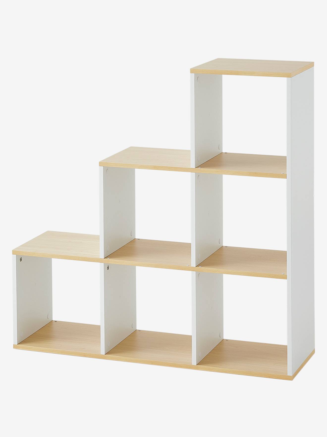 Vertbaudet Kinderzimmer Stufenregal, 6 Fächer - weiß/natur