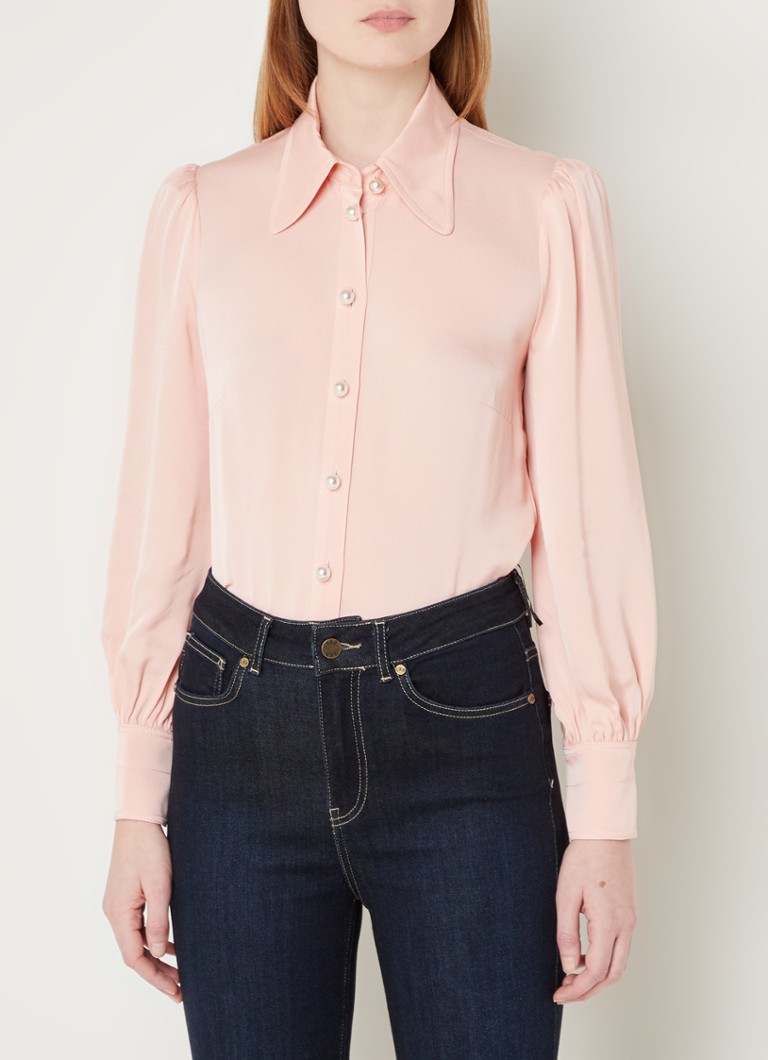 L.K.Bennett  Sonya blouse met pofmouw en sierknopen