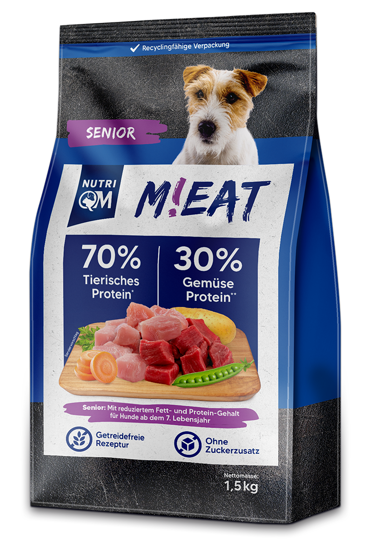 NutriQM Hundetrockenfutter NutriQM M!EAT Senior 5 x 1,5 kg