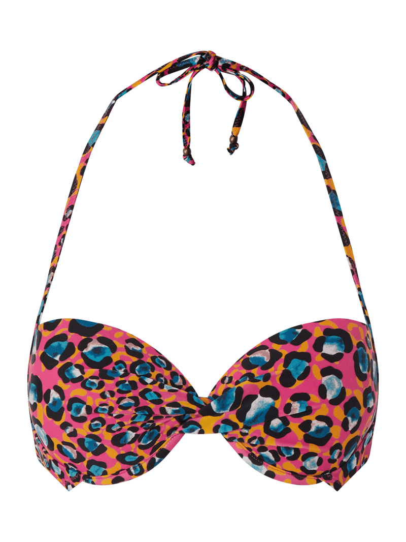 Bikini-Oberteil mit Leopardenmuster in pink