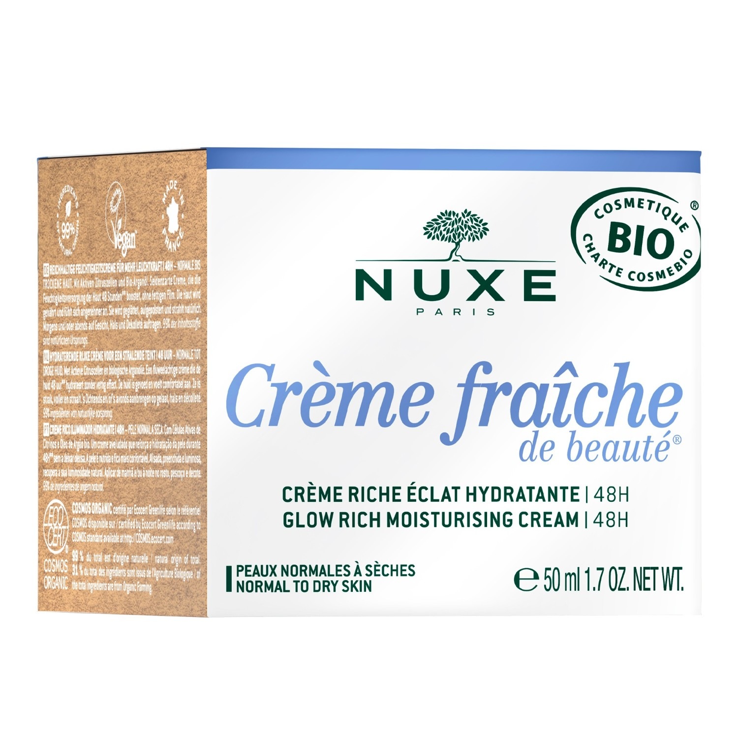 NUXE 48H Rich Radiance Fugtighedscreme, Certificeret Økologisk