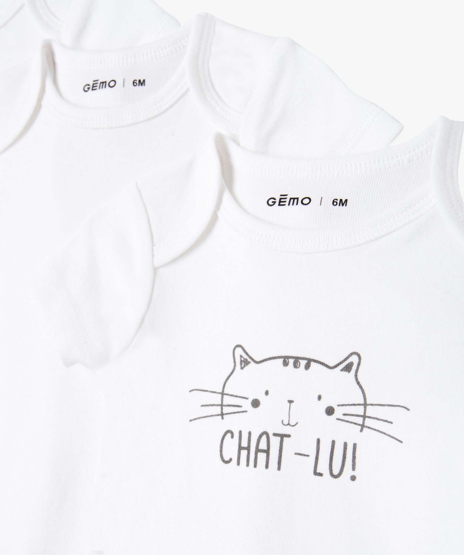 Bodies bébé mixtes à manches courtes et col américain (l... blanc | GEMO