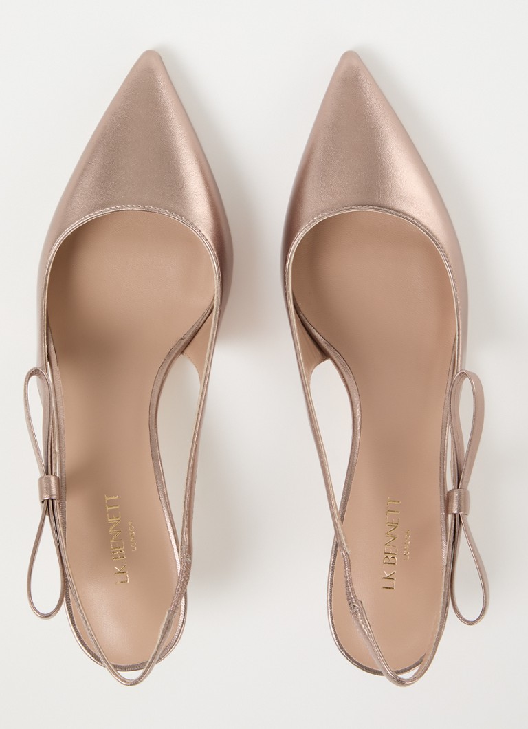 LKBennett Barette leather slingback with metallic finish
