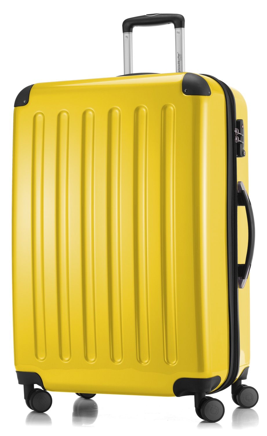 Alex - suitcase hard shell black glossy, 65 cm, 74 liters