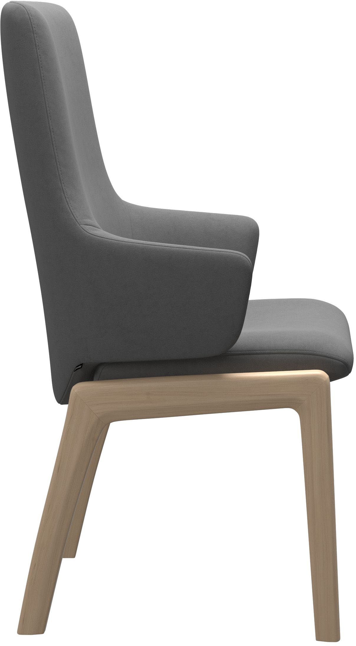 Stressless® Polsterstuhl Laurel, High Back mit Armlehne, Größe L, mit abgerundeten Beinen in Schwarz