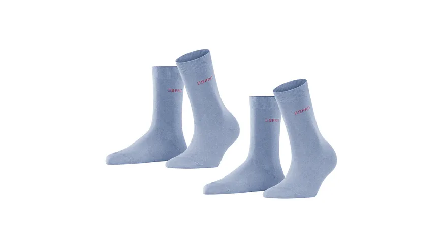ESPRIT Damen Socken Basic uni 2er Pack jeans