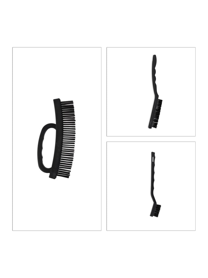 relaxdays 7tlg. Drahtbürsten Set in Schwarz günstig kaufen onesize