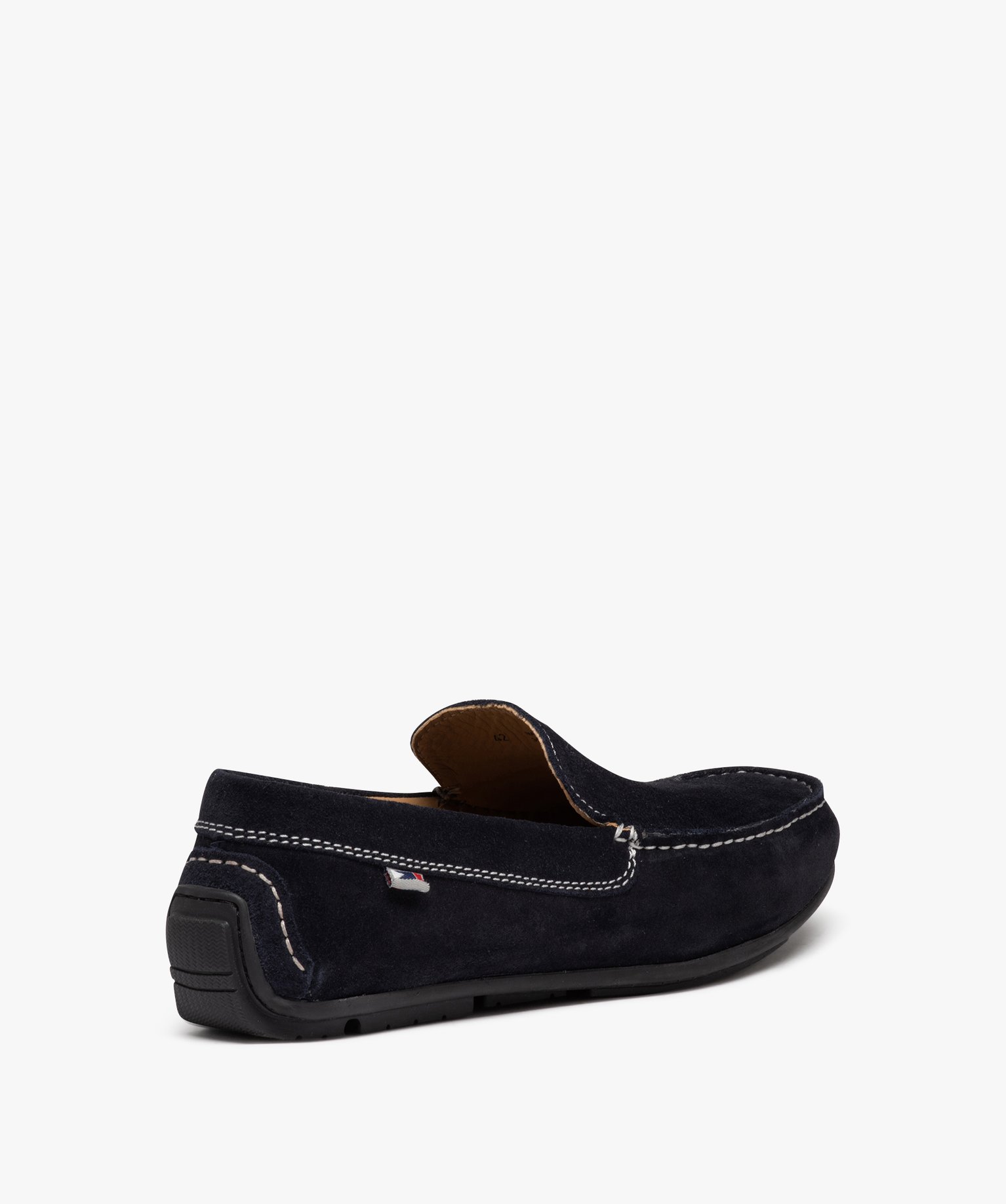 Mocassins homme unis en cuir velours marine | GEMO