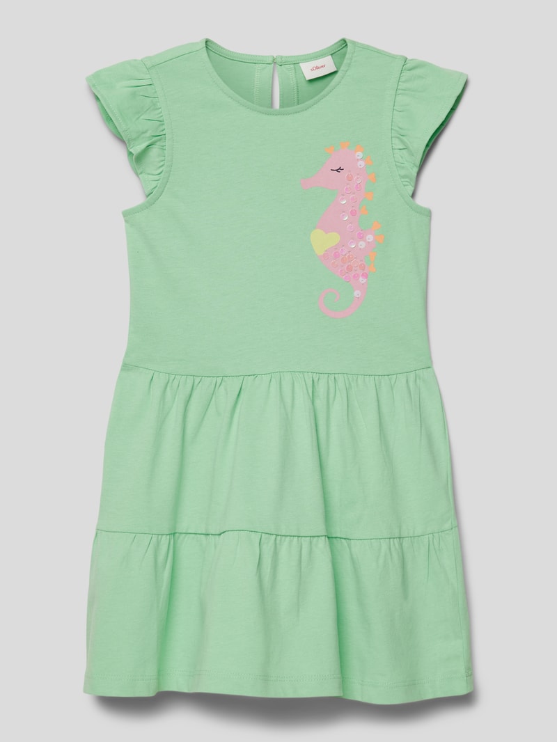Kleid mit Motiv-Print in mint