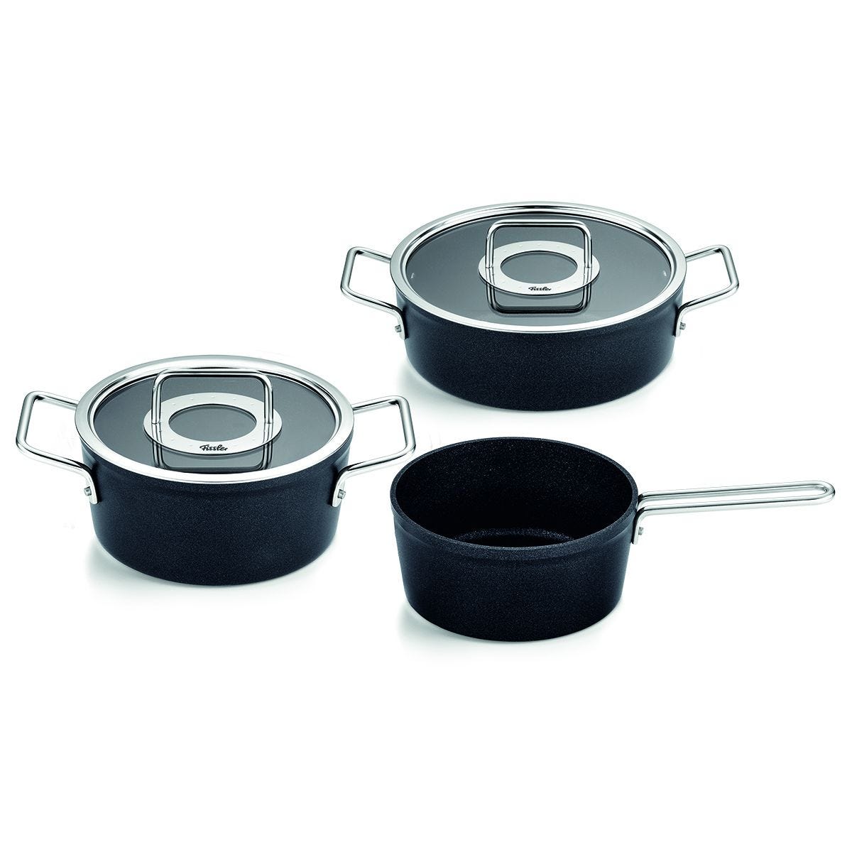 Adamant® Topfset 3-tlg. mit Glasdeckel und Stielkasserolle