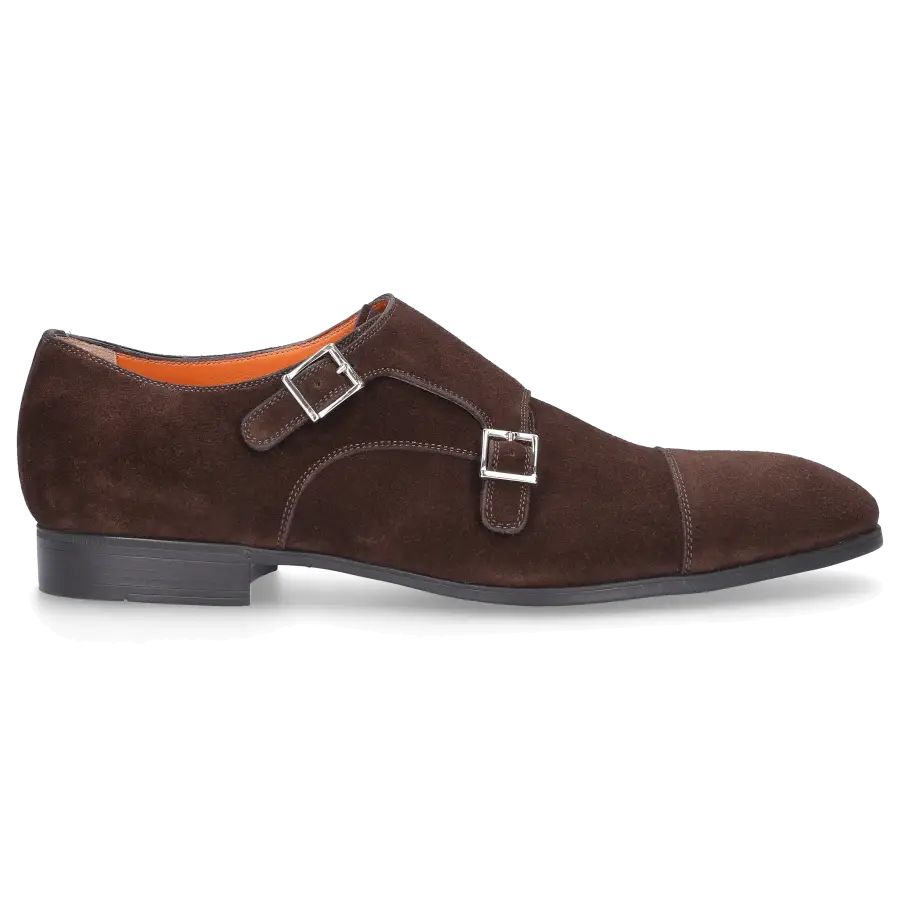 Santoni - Monk Schuhe 14549 Veloursleder - braun