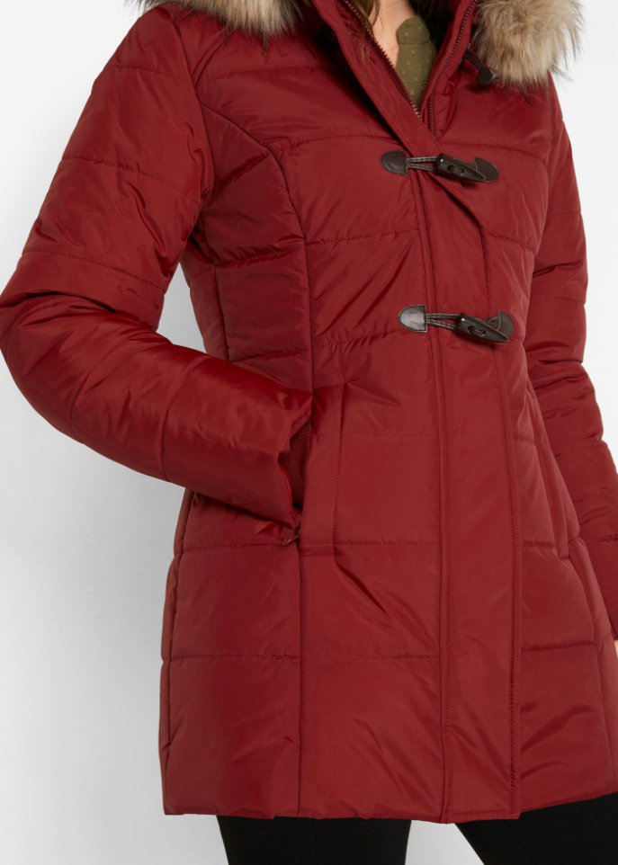 Duffle-Jacke mit Kapuze und Knebelknöpfen