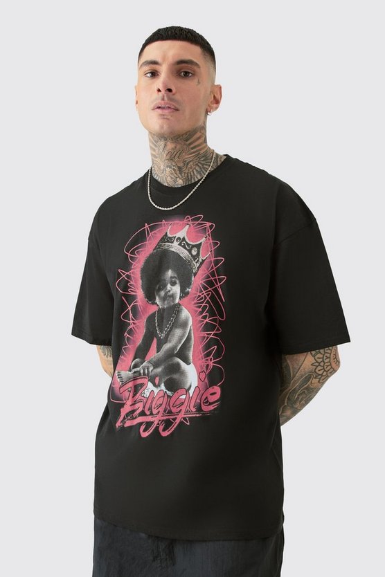 Tall Oversize T-Shirt mit lizenziertem Biggie-Print
