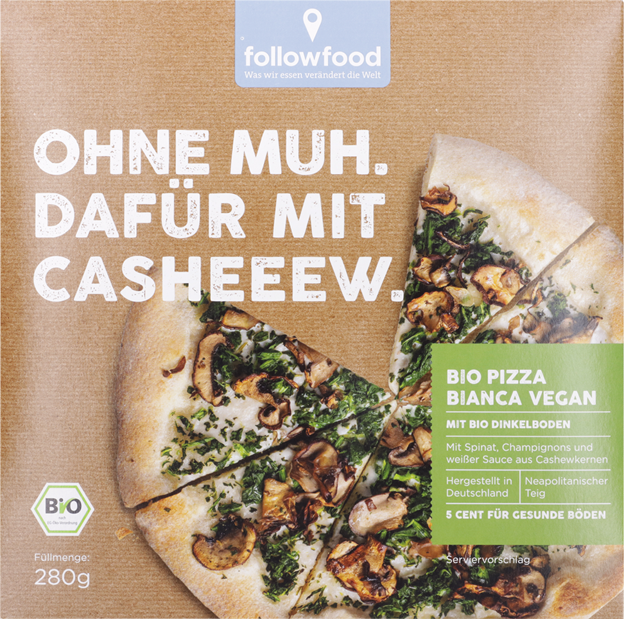 followfood Bio Pizza Bianca mit Dinkelboden Vegan
