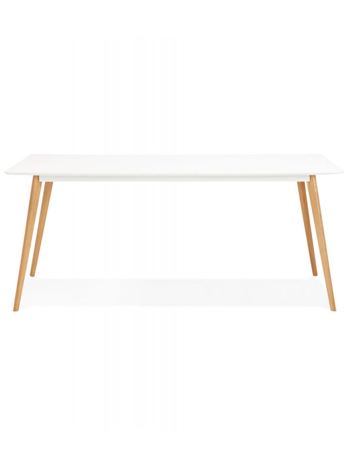 KADIMA DESIGN Esstisch aus MDF und Massiveiche | Rechteckiger Holztisch in Weiß günstig kaufen onesize