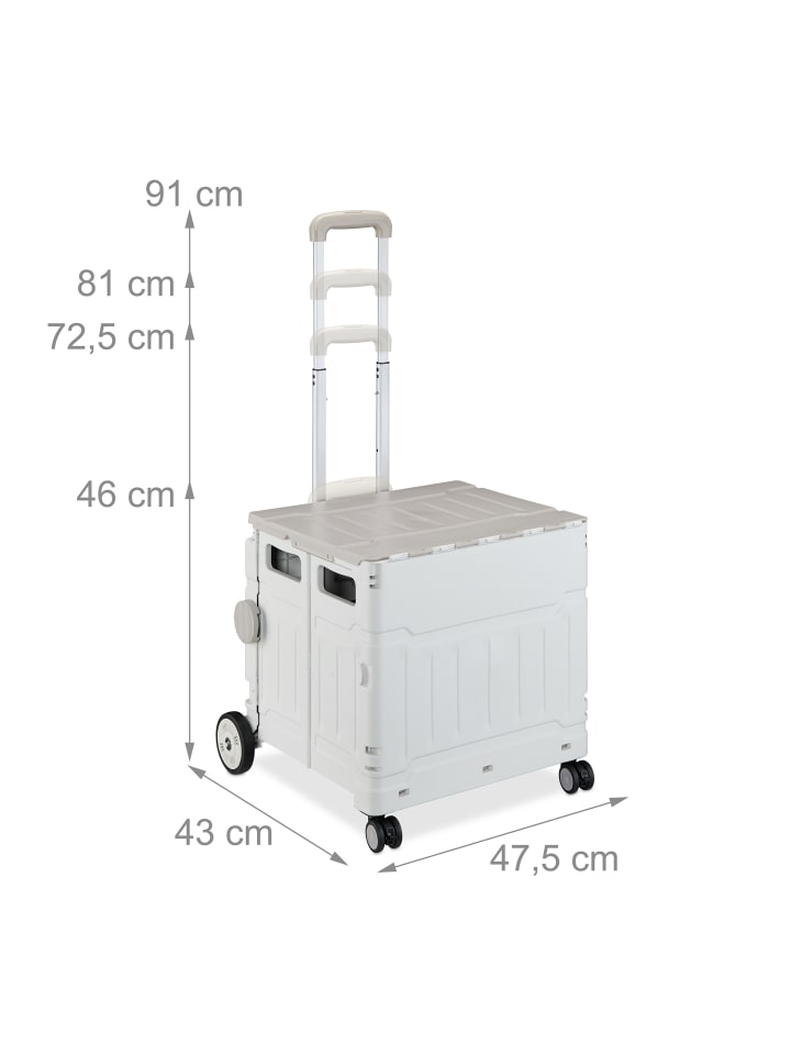 relaxdays Einkaufstrolley in Grau/ Weiß günstig kaufen onesize