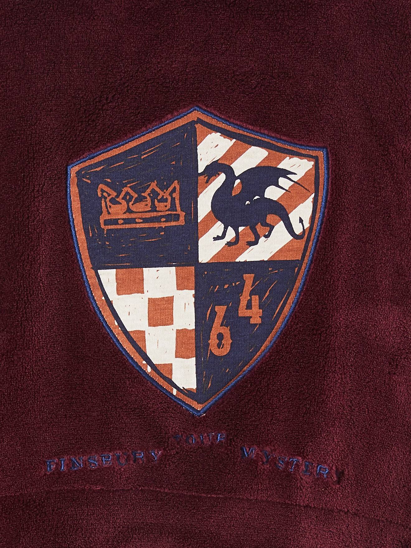 Vertbaudet Jungen Fleece-Morgenmantel mit Wappen - bordeaux