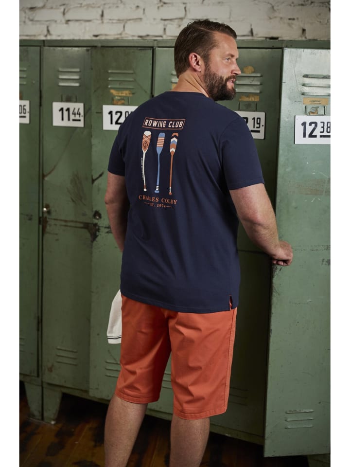 Charles Colby T-Shirt EARL MAXEN in dunkelblau günstig kaufen