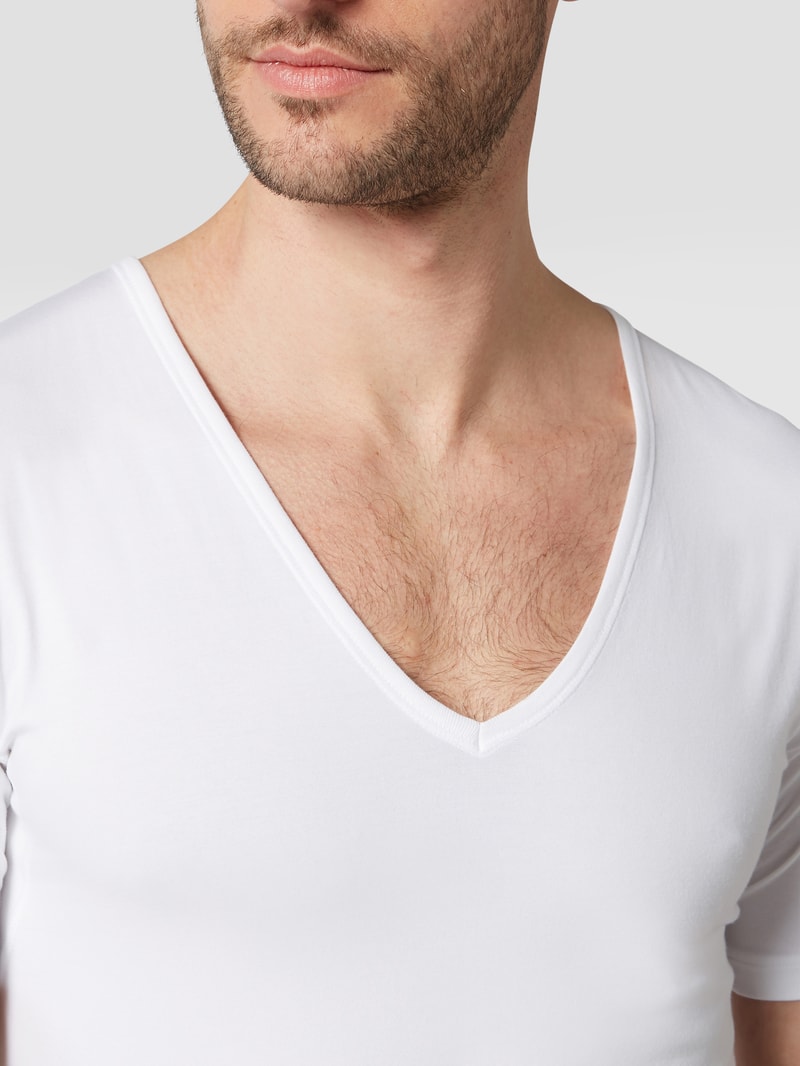 T-Shirt mit Stretch-Anteil Modell 'Das Drunterhemd' in weiß
