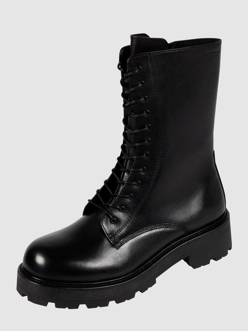 Boots aus Leder in schwarz