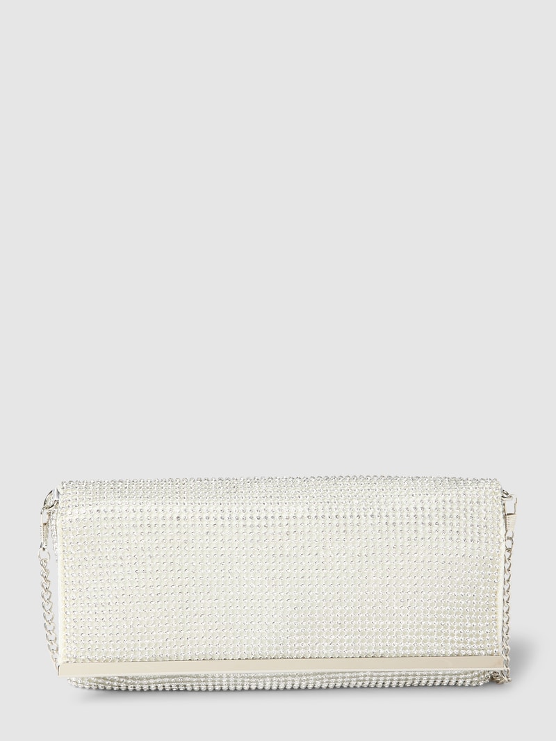 Pochette mit Strasssteinbesatz in silber