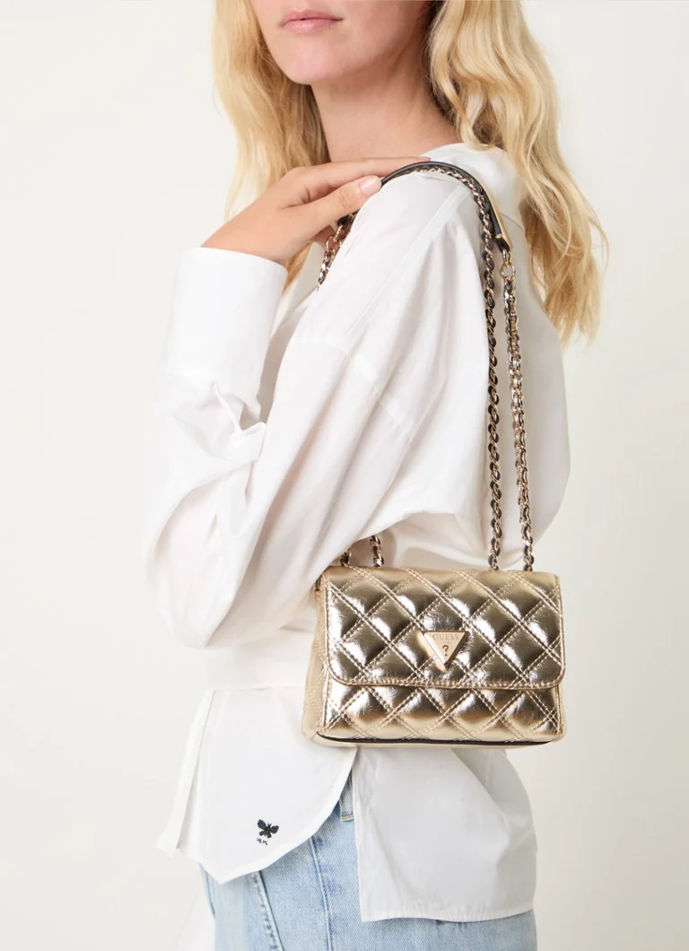 Mini borsa a tracolla GUESS Giully con finitura metallica